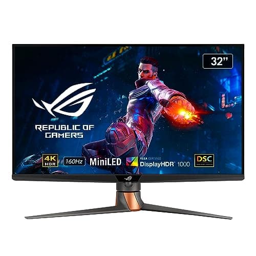 Image of ASUS ROG Swift PG32UQXR 4K 160Hz gaming monitor 32 inch 4K UHD (3840 x 2160), 160Hz (above 144Hz), 1ms, Fast IPS, DisplayHDR 1000, 96% DCI P3, mini LED, Quantum Dot, FreeSync, HDMI 2.1, DP 2.1