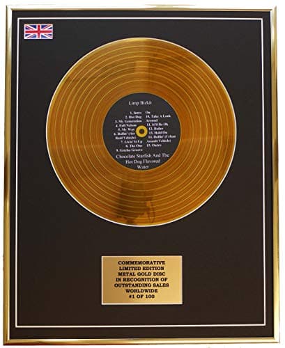 Image of LIMP BIZKIT - CHOCOLATE STARFISH AND THE HOT DOG FLAVOURED WATER METAL GOLD RECORD DISPLAY COMMEMORATIVE LTD EDITION
