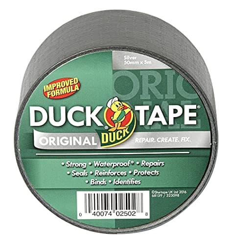 Image of Duck Tape Original Silver 50mm x 5m, Improved Formula High Strength Waterproof Gaffer and Duct Adhesive Cloth Repair Tape