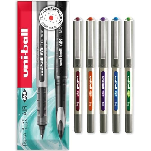 Image of uni-ball EYE - UB-157E Rollerball Pens - 0.7mm Nib - In Envelope Gift Packaging (Pack of 5, Tropical)