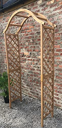 Image of RUDDINGS WOOD Wooden Garden Tan Arch - Wood Arbour Pergola Plant Support