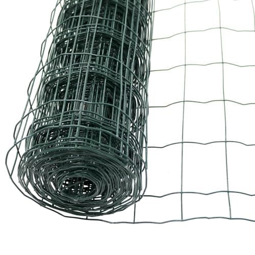 Image of Garden Mile 0.6m x 10m Green PVC Coated Garden Fence – Green Steel Wire Fencing Roll, Heavy Duty Garden Border Fence for Pet Enclosures, Boundaries, Pond Protection & Landscaping