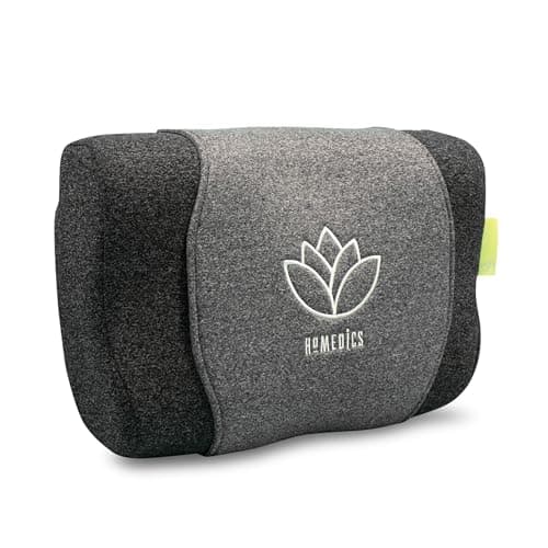 Image of HoMedics Zen Meditation Pillow - Memory Foam Neck Support Pillow, Aroma Label for use with Essential Oils, Super Soothing Rolling Neck Massage, Super Quiet, Cordless Operation for Sleep - Grey