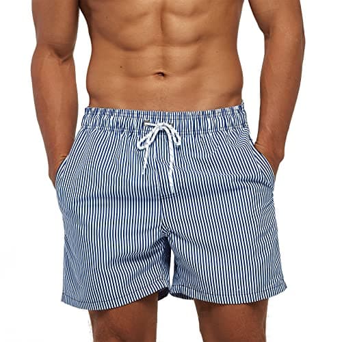 Image of Aisprts Mens Swimming Shorts Waterproof Quick Dry Swimming Trunks Surfing Board Shorts Beach Shorts with Mesh Lining 3 Pockets