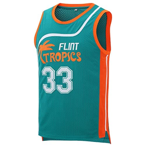 Image of Micjersey Men's Flint Tropics Jersey Moon 33 Basketball Jerseys S-XXXL (Green, M)