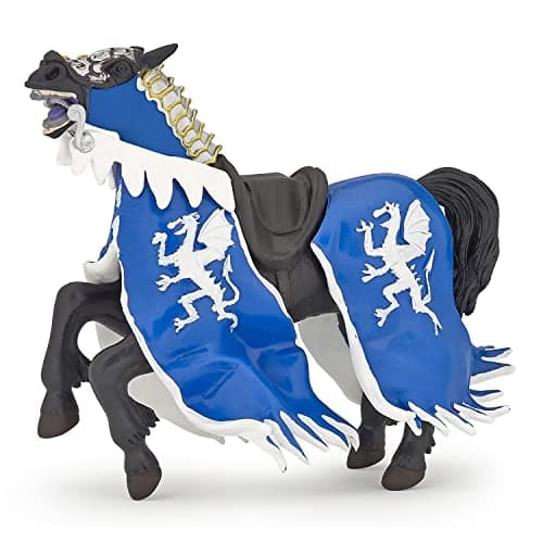 Image of Papo - Realistic Horse Of The Blue Dragon King Figure - Ages 3+ - Fantasy & Medieval Collection - Creative Play Knights Adventure - Gift Idea Toy for Girls and Boys