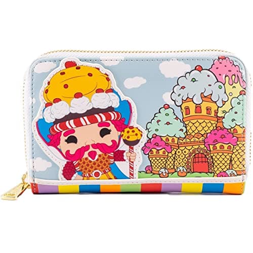 Image of Loungefly Candy Land Take Me to Candy Hasbro Wallet, Women's Multicolored Faux Leather Tri-Fold Wallet with Zipper, 4 Card Slots, ID Window, Decorative Embellishments