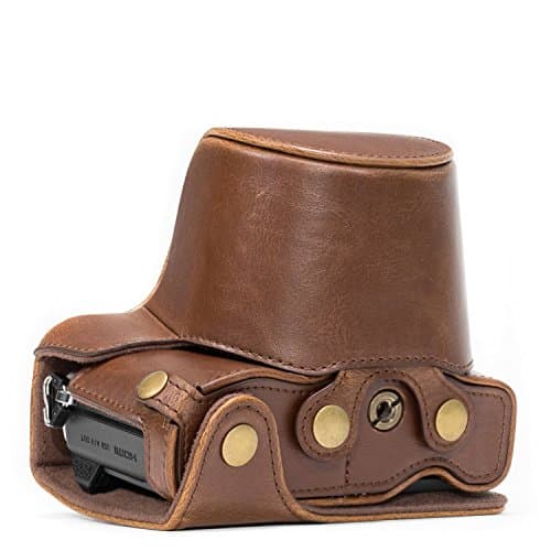 Image of MegaGear MG368 Olympus OM-D E-M10 Mark II, E-M10 (14-42mm) Ever Ready Leather Camera Case and Strap - Dark Brown
