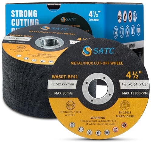 Image of SATC 115mm Cutting Discs 50-Peice for Angle Grinder Durable Metal Cutting Disc Ultra Thin 1mm for Fast & Precise Cutting of Steel, Iron, Aluminum, & Ferrous Metals