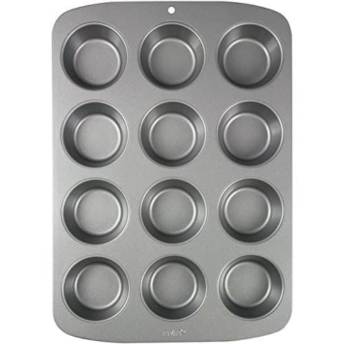 Image of PME CSB110 Carbon Steel Non-Stick 12 Cup Muffin Pan , Grey