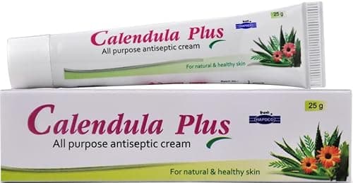 Image of Hahnemann Calendula Plus All Purpose Antiseptic Cream - 25gm- for Minor Burn & cuts, Scratches, Insect Bites, Cracked Lips, Sore Lips, chapped Skin, Cracked Heals