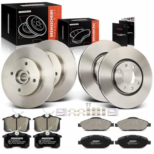 Image of Frankberg 4x Brake Discs + 8x Brake Pads Front Rear Compatible with 308 SW I 4E 4H 308 I 4A 4C 308 CC 4B Replace# 1E0698451