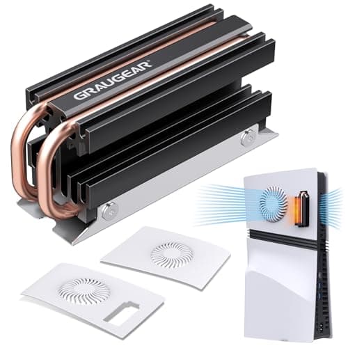 Image of GRAUGEAR PS5 Pro M.2 SSD Cooling Pack, Ventilation PS5 Pro Cover and Open-Air M.2 SSD Heatsink, Heat Pipe Cooler for PS5 SSD, Pure Copper Heat Pipe, Cross Ventilation Design (PS5 Pro)
