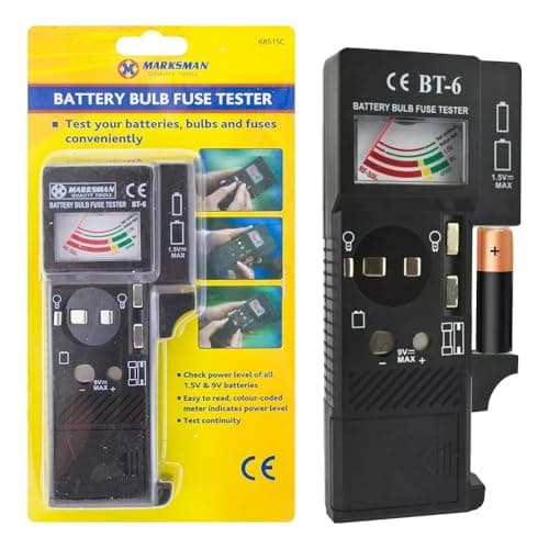 Image of Battery, Bulb Fuse Tester 3 In 1 - For House Or Car | Quick Handheld Checker | 9V Button Cell | Testing Hand Tool | Check Lighting cell | Diy, Home | Universal