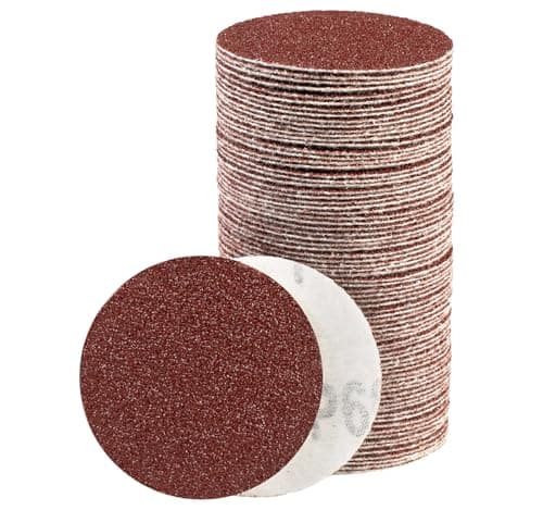Image of 80PCS 50mm Sanding Discs 60 Grit Hook and Loop Sanderpaper Drill Sanding Attachment for Headlights Metal Furniture Glass