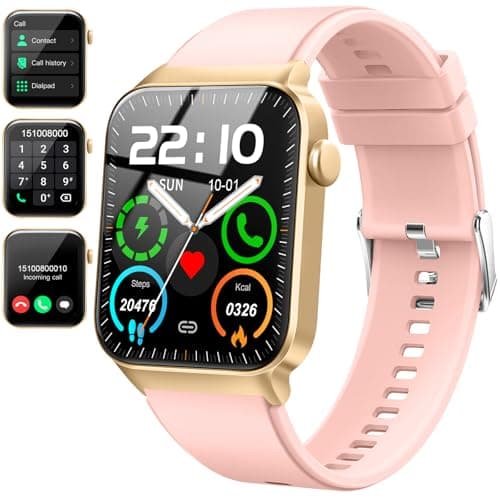 Image of Smart Watch for Men Women Answer/Make Calls, 1.85" HD Touch Screen Fitness Watch with Heart Rate/Sleep Monitor, 110+ Sports Activity Tracker Step Counter, IP68 Waterproof Smartwatch Rose Gold