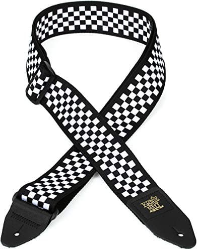 Image of Ernie Ball Black and White Checkered Strap