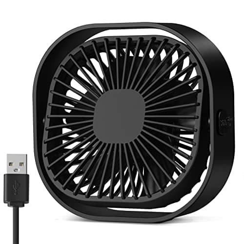 Image of Mini Bedside Fan, USB Desktop Fans with 3 Speeds Strong Airflow,Small Desk Powerful Fan Cooling Portable 360°Rotatable, Silent Table Cooler for Plant Grow Bedroom Home Office Library Summer Gift