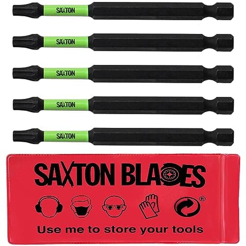 Image of 5 x Saxton 89mm TX25 Magnetic Impact Screwdriver Driver Bits Set Torx Heavy Duty Compatible with Dewalt Milwaukee Bosch Makita etc