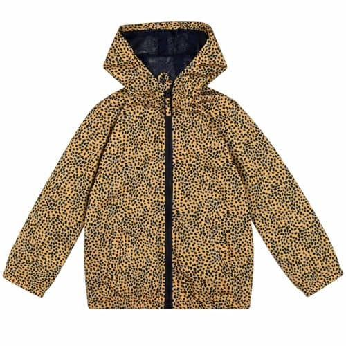 Image of SUNDAY ROSE Boys Girls Rain Jackets Lightweight Waterproof Hooded Raincoats Windbreakers for Kids Yellow Leopard Print Size 12