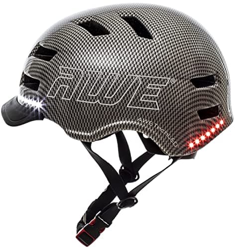 Image of AWETech™ Bike Helmet USB Rechargeable LED Lights Junior Adult Mens Womens 55-58cm Bicycle Helmet Graphite Medium Lightweight Breathable *AWE 5 Year Crash Guarantee CE-EN 1078:2012:A1:2012 standards