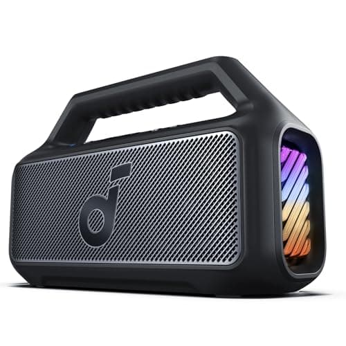 Image of soundcore Anker Boom 2 Bluetooth Speaker, Outdoor Speaker with 80W, Subwoofer, BassUp 2.0, 24H Playtime, IPX7 Waterproof, Floatable, RGB Lights, Custom EQ, USB-C, Portable for Camping, Beach, Garden