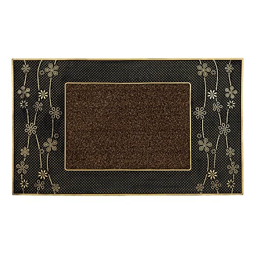 Image of JVL Daisy PVC Pin Scraper Doormat, 45x75cm, Gold