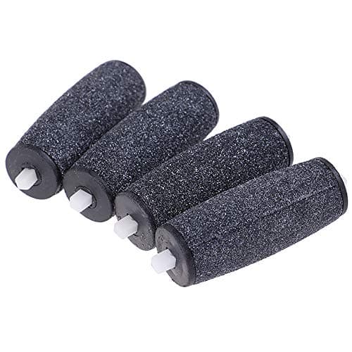 Image of Extra Coarse Smooth Replacement Rollers Heads for Electronic Foot File, Pack of 4 - Black