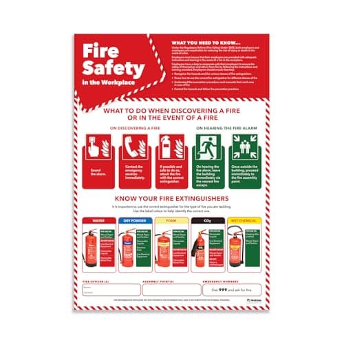Image of Fire Safety in the Workplace - Health and Safety Posters - A2 (420mm x 594mm) - Laminated - Office and Commercial Wall Charts by Daydream Education.