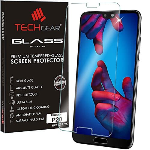 Image of TECHGEAR Screen Protector fits Huawei P20 - GLASS Edition Genuine Tempered Glass Screen Protector Guard Cover Compatible with Huawei P20