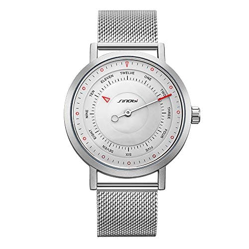 Image of SINOBI Business Watches Men Fashion Original Design Watch Men Steel Mesh Men's Watch Clock Relogio Masculino Creative Wristwatch, S9809G-Silver, sport