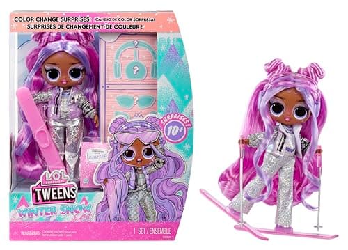 Image of L.O.L. Surprise! Tweens Winter Snow Fashion Doll - Violet Snow with Colour-Changing Skis and 10+ Frosty Parts and Accessories, Gift for Children from 4 Years