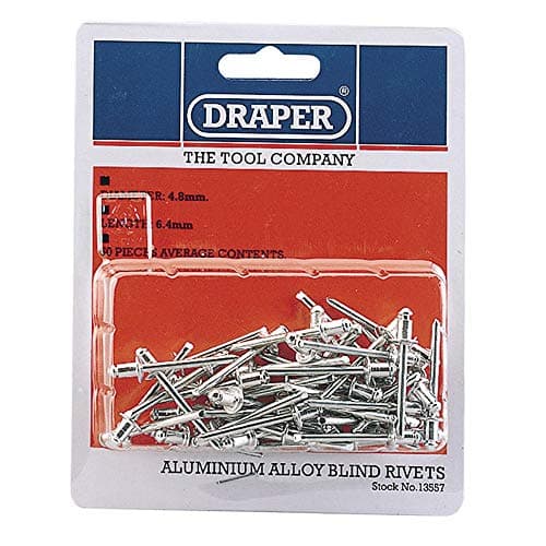Image of Draper 13557 Blind Rivets, 4.8mm x 6.4mm, Blue, Pack of 50
