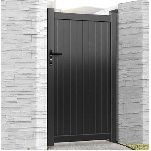 Image of 1800mm High Black Aluminium Garden Gate Door (1050mm Wide x 1800mm High)