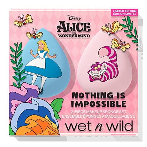 Image of Wet n Wild Alice in Wonderland 'Nothing Is Impossible', 2-Piece Makeup Sponge Set for Seamless Coverage and Easy Application, Hydrophilic Material to Reduce Makeup Absorption