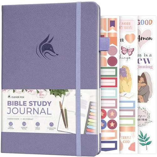 Image of Clever Fox Bible Study Journal – Church Notes Notebook – Note Taking & Journaling Kit – Faith Based Religious Gifts & Accessories (Lavender)