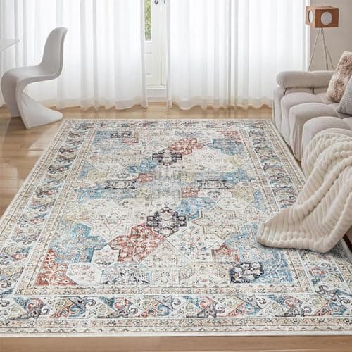 Image of Aspire Homeware Rugs for Bedroom Living Room 120x170 cm - Traditional Area Rugs Modern Coastal Cashmere Style - Soft Short Pile Vintage Rug - Carpet for Dining Room Easy To Clean