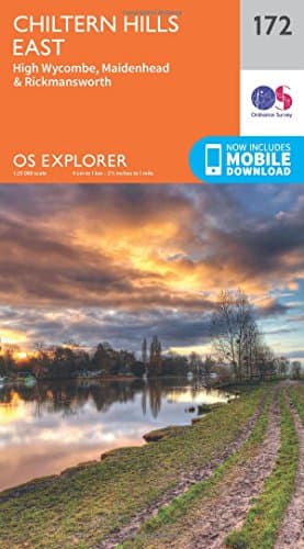 Image of Chiltern Hills East Map | High Wycombe, Maidenshead & Rickmansworth | Ordnance Survey | OS Explorer Map 172 | England | Walks | Hiking | Maps | Adventure