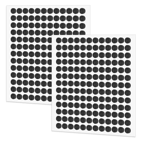 Image of 312Pcs Small Felt Pads for Coasters Bottom Dots 10mm Adhesive Felts Furniture Pads Round Feet Floor Protectors Felt Cabinet Door Bumpers Cushion Dots for Chair Legs Floors, Black, 4.5mm Thick