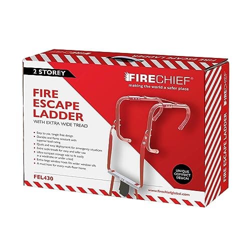 Image of 2 Storey Fire Escape Ladder – 14.1ft 4.30m Long - 300mm Wide Foot Hold