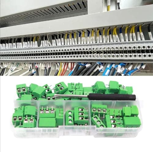 Image of 60pcs Kf301 Screw Terminal Block Connectors for PCB 5mm Pitch 2-pin 3-pin 14–22 Awg Wire Compatibility Green Includes Screwdriver – Terminal Block Accessories