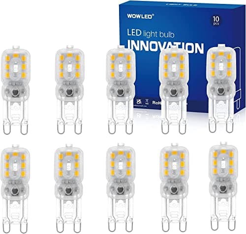 Image of WOWLED 10 X G9 LED Light Bulb, 3W Warm White, Replace Halogen Bulbs, 3000K Non Dimmable Energy Saving, 220-240V