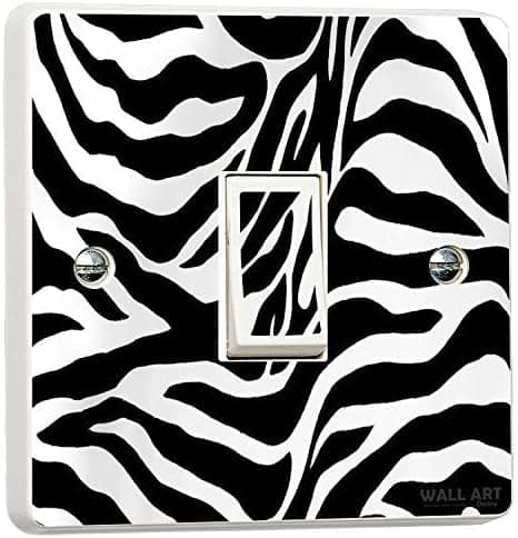 Image of WALL ART DESIRE Zebra Print Light Switch Cover Sticker