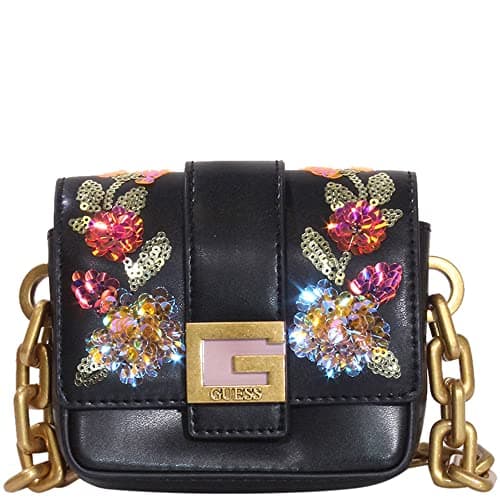 Image of GUESS US Morada Sequin Floral Micro Mini Bag, Black Multi, One size