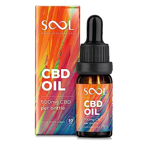 Image of SOOL CBD Oil 5% 500mg, 10ml | 8,3mg of Broad Spectrum CBD Drops per Seving I High Strength Tincture with Pipette Dropper | Vegan | Zero THC I Anxiety Relief & Relaxation