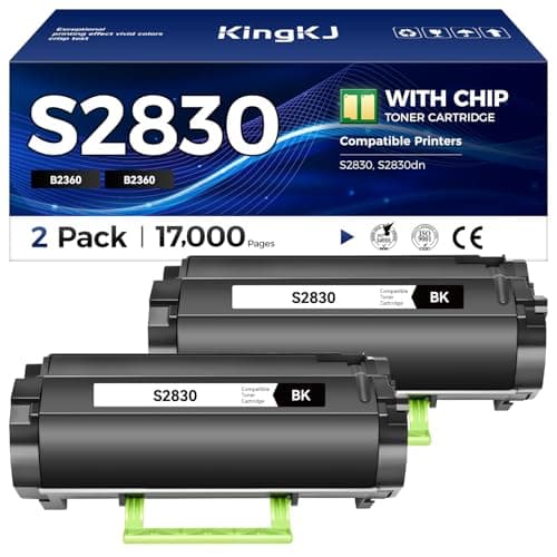 Image of KingKJ S2830 High Yield Black Toner Cartridge 2-Pack Replacement for Dell GGCTW Toner Cartridges Remanufactured Compatible with Dell S2830 S2830dn Laser Printer Ink All-in-One Copier(8,500 Pages)