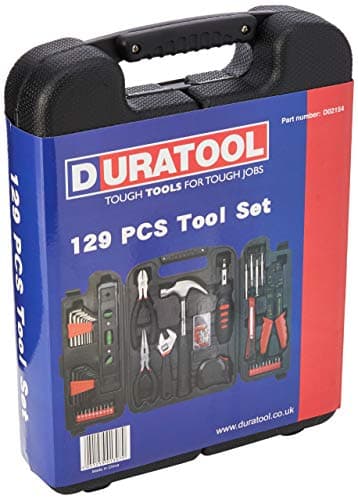 Image of Duratool 14956TL Household Tool Kit in Blow Moulded Carry Case - Black (129-Piece)