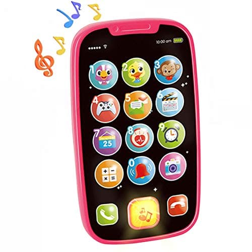 Image of Toys for 1 Year Old Girls, 1 Year Old Girl Gifts, 15 Functions Baby Phone Toy, 1st Birthday Gifts for Girls, Baby Toys 12 Months Learning Musical Kids Phone Toys with Lights Sounds Numbers & Letters