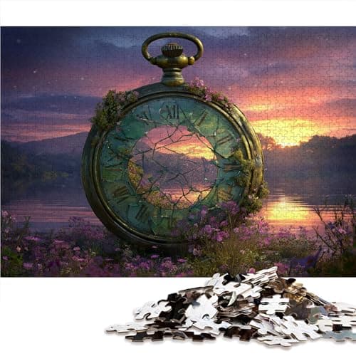 Image of Puzzles 1500 Pieces for Adults jigsaw puzzles for adults 1500 Piece Puzzle Challenging Game for The Whole for Women,Gifts for Men,jigsaw puzzle Theme:Abstract Art Vintage Pocket Watch