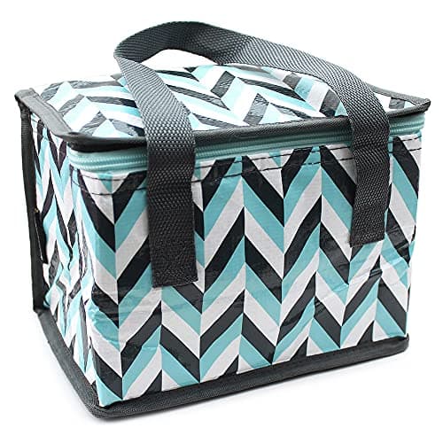 Image of Fashion Stationery Lunch Bag Insulated Cooler Kids Adults Folding Reusable Pack Lunch Bags for Girls Boys Kids Picnic Bag (Mint)